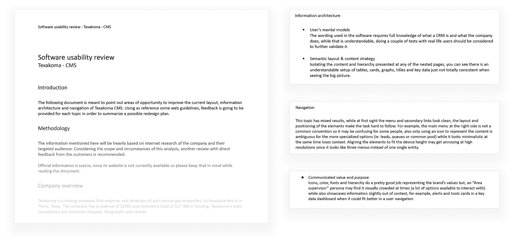 Texakoma | Heuristic review page